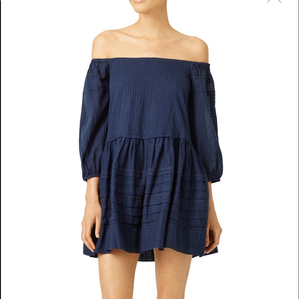 Free People Navy Candy Shop Mini Dress M
